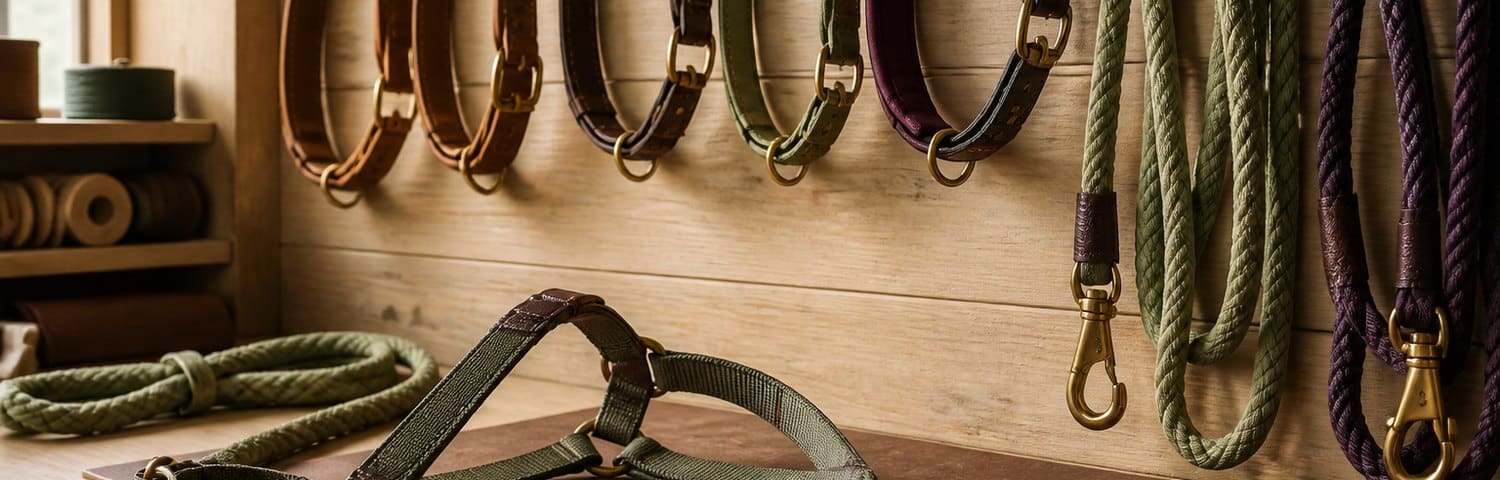 Colliers, laisses et harnais du chien