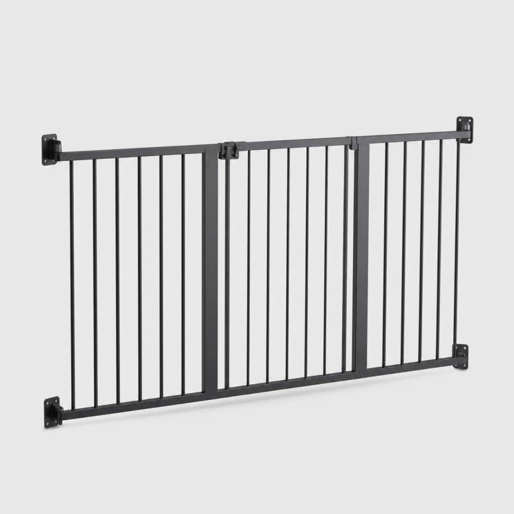 Barrière de porte à fixation murale en acier avec portillon, hauteur 82 cm